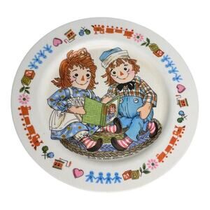 Oneida Raggedy Ann & Andy Plate Children Dinnerware 7.5" Round Melamine Vintage